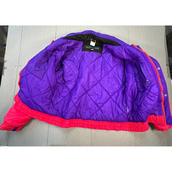 VTG Edelweiss Ski Wear Mens Jacket XL Full Zip Colorblock Multicolor Retro - Picture 10 of 13